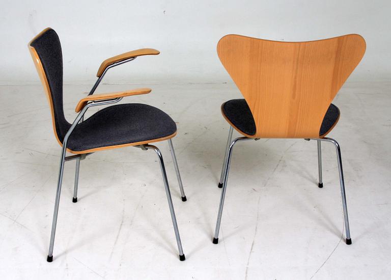 STOL samt KARMSTOL, "sjuan", Arne Jacobsen, Fritz Hansen.