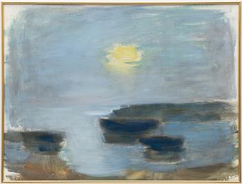 Gustav Rudberg, "Evening in Kyrkbacken's Harbour.".