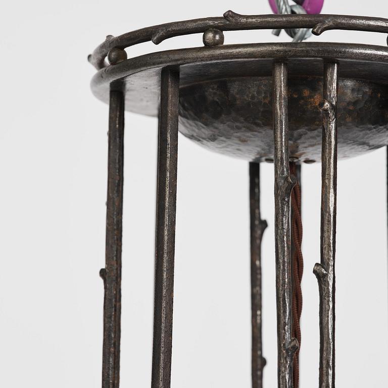 Daum Frères, taklampa, Art Nouveau, Nancy, Frankrike, 1910-tal.