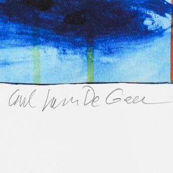 Carl Johan De Geer, lithograph in colours, signed 18/20.