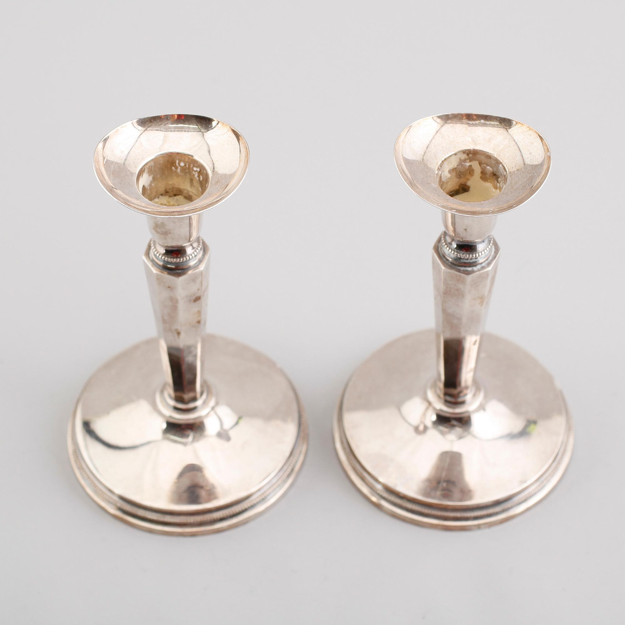 LJUSSTAKAR, 1 par, silver, MGAB, Uppsala  1963/64.