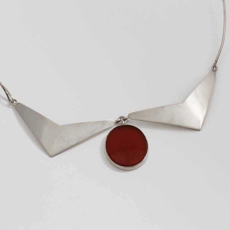 A carnelian necklace by Waldemar Jonsson, Skara, 1956.