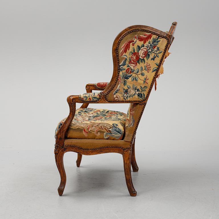 A Louis XV armchair, probably France. 18th century.