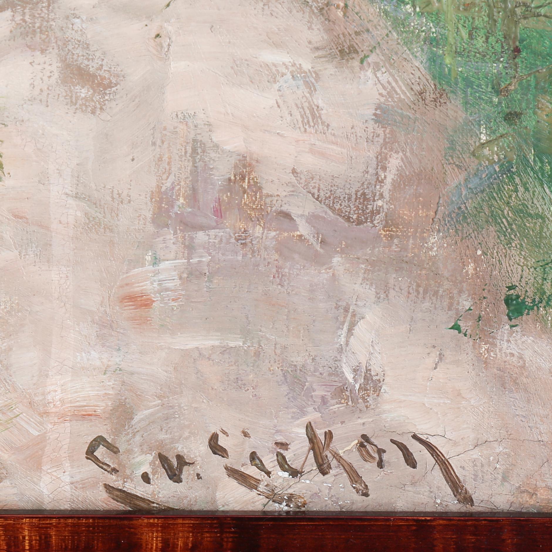 ELISABETH VAN EICKEN, oil on canvas, signed.