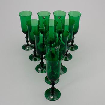 VINGLAS, 11st. "Salut", Simon Gate, Orrefors, 1900-talets andra hälft.