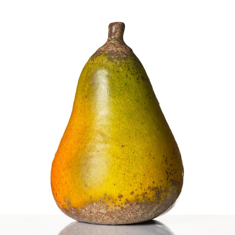 Hans Hedberg, a faience sculpture of a pear, Biot, France.