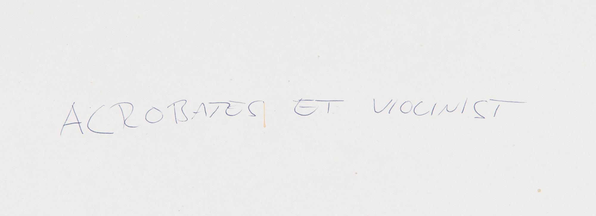 Marc Chagall, 'Acrobate et Violiniste'.