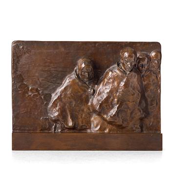 414. Ruth Milles, RUTH MILLES, sculpture/plaque, bronze. Signed, foundry mark and dated.