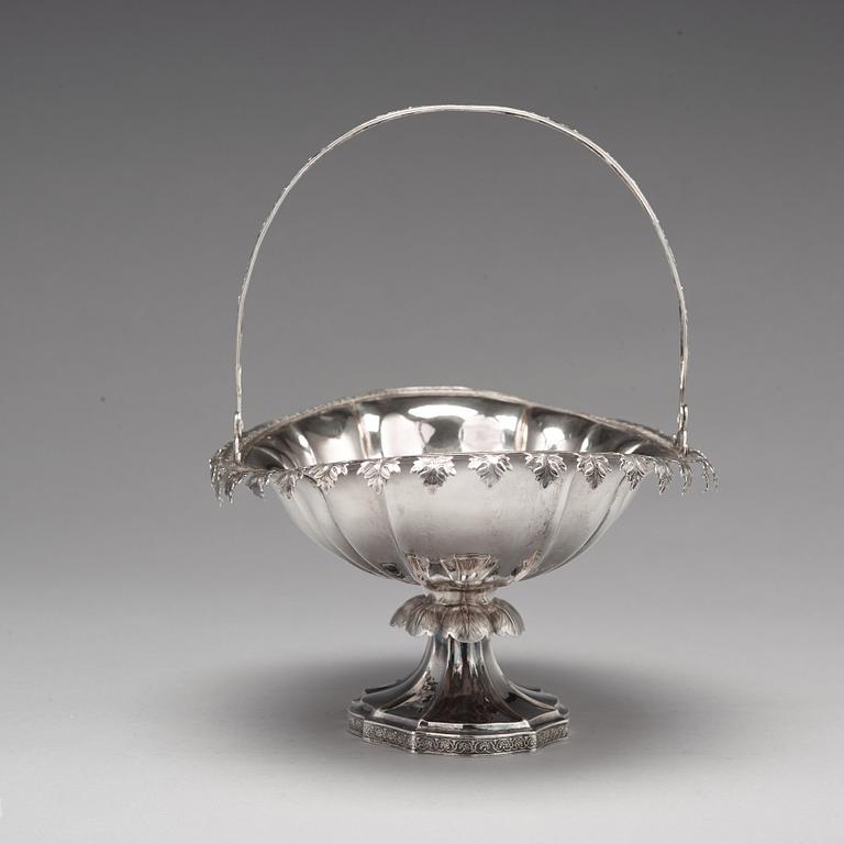 A Finnish silver bread basket marks of Olof Robert Lundgren, Åbo 1847.