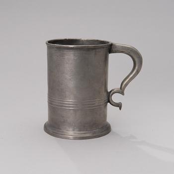 A FINNISH PEWTER TANKARD, Johan Gustaf Nordström, Lovisa 1849.