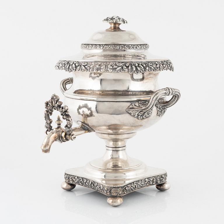 Samovar, silver plated, circa 1900.