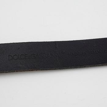 DOLCE & GABBANA, a black leather belt.