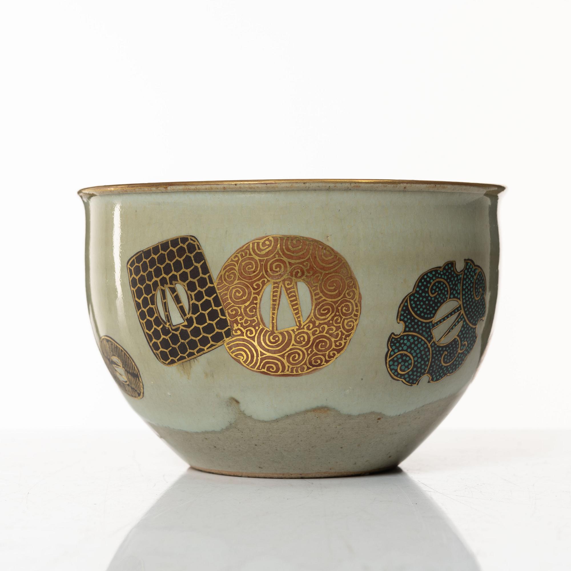 Sake-servis, sju delar, stengods, Japan, 1900-tal.