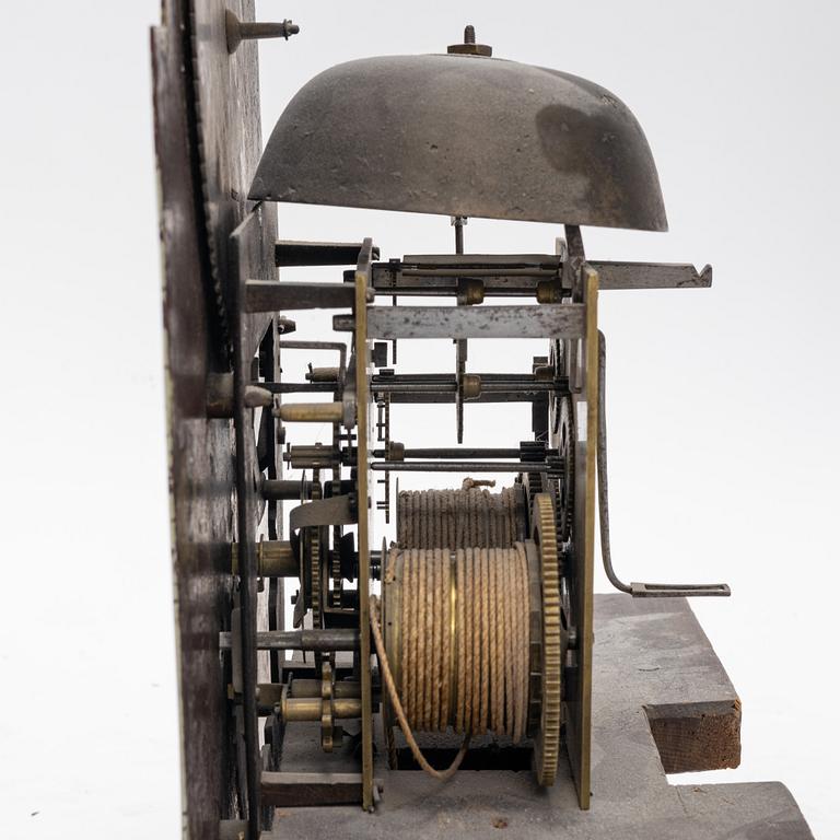 An oak longcase clock, 19th Century.