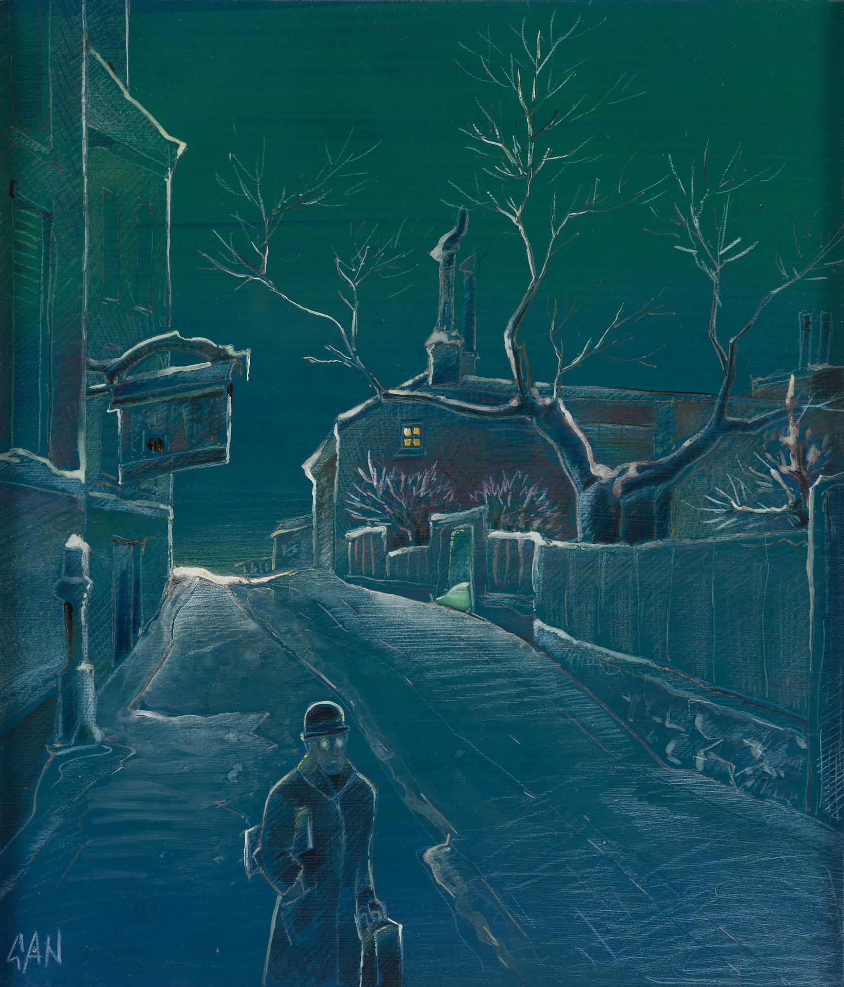 Gösta Adrian-Nilsson, Street view at night.
