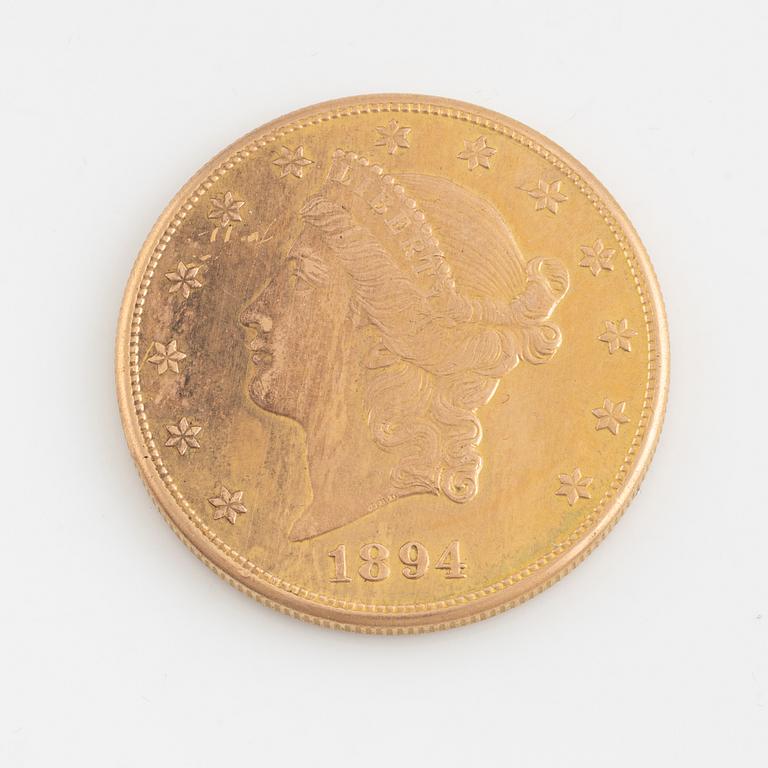 Guldmynt, 20 dollars, 1894.