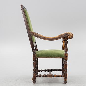 A Baroque armchair, 18th century.