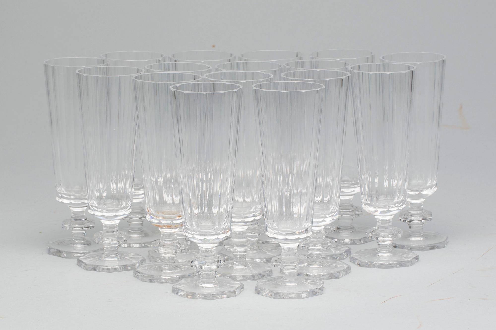 CHAMPAGNEGLAS, 16 st, "Karlberg", Kosta, 1900-tal.