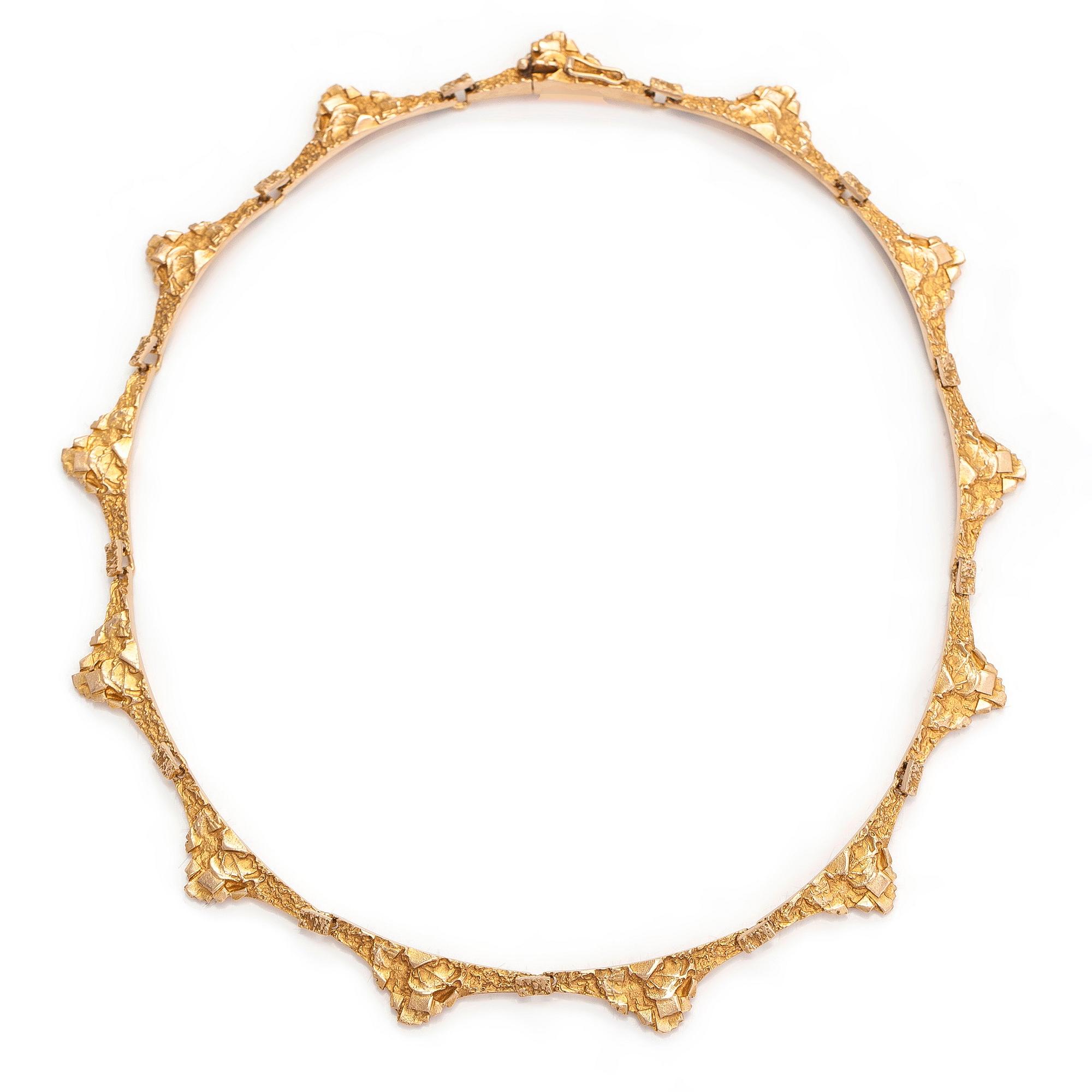 Björn Weckström, A 14K gold necklace 'Golden bridge' for Lapponia 1970.