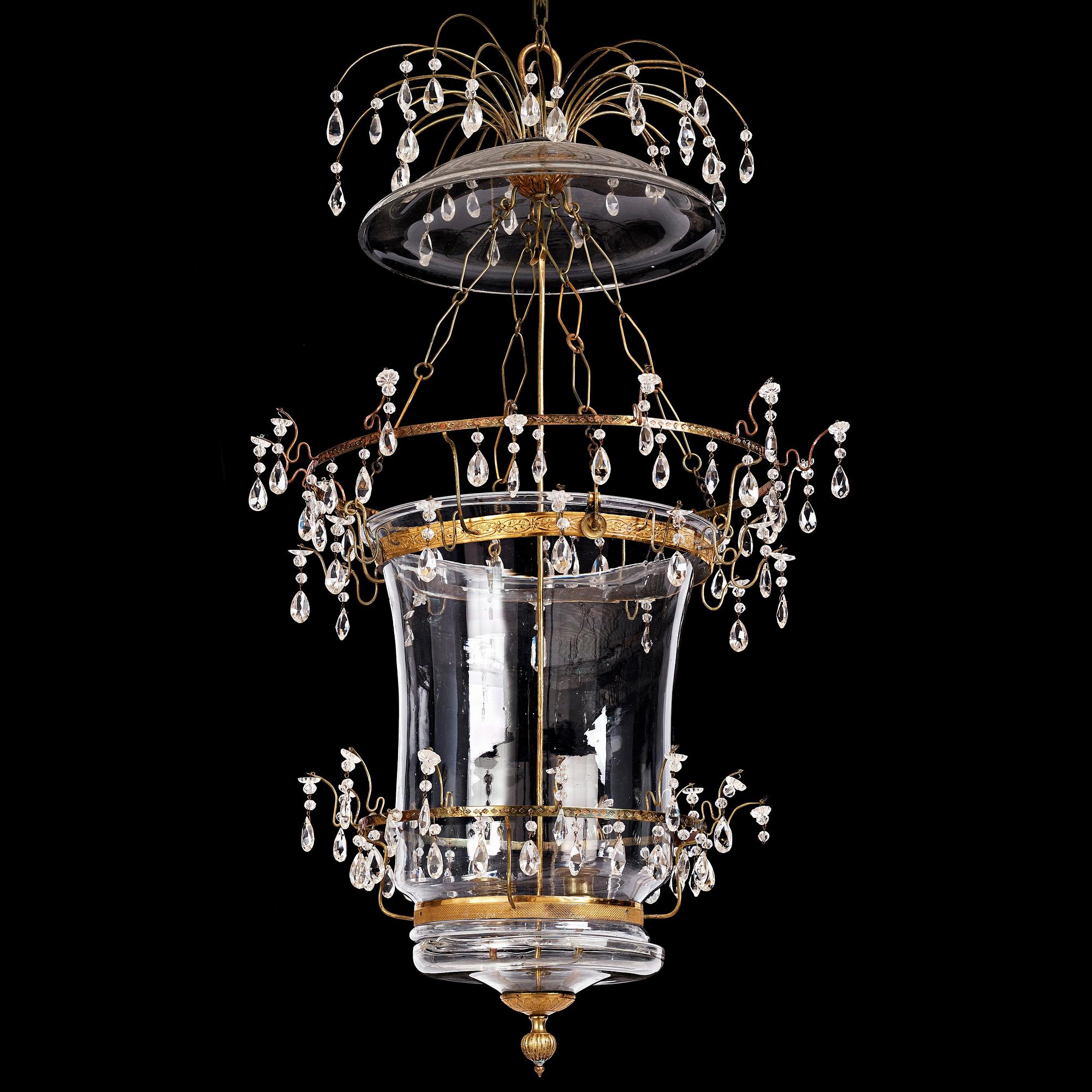 A presumably Russian Louis XVI  two-light lantern.