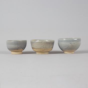 Three bowls by Hertha Hillfon.