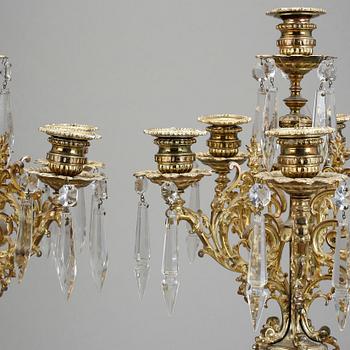 KANDELABRAR ETT PAR, Nyrenässans, 1800-talets slut.