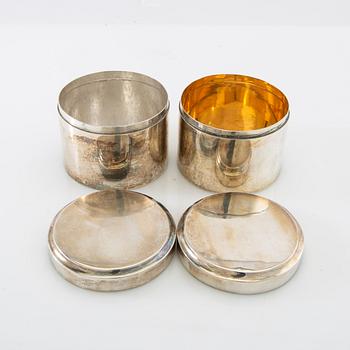 Pehr Zethelius, toilettedosor med lock ett par silver Stockholm 1774.