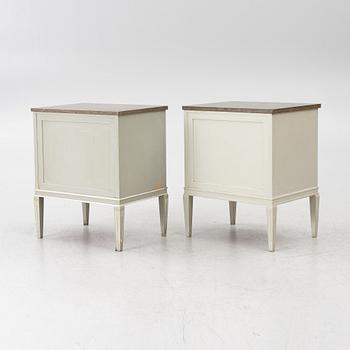Bedside tables, a pair, Nordiska Kompaniet, early 20th century.