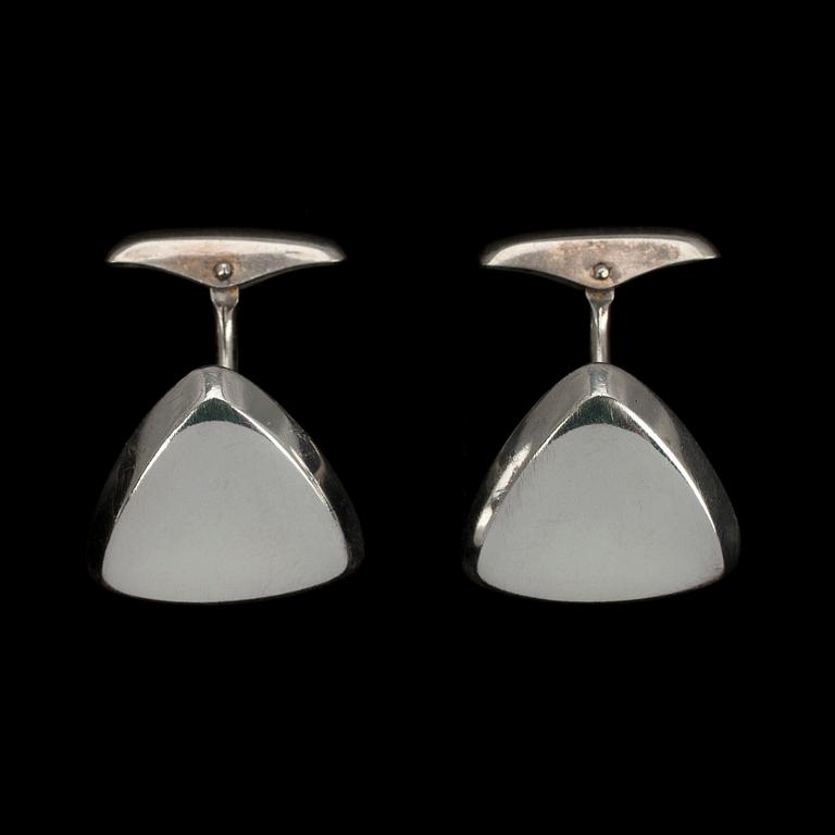 MANSCHETTKNAPPAR, 2 par, silver, Elis Kauppi Kupittaan Kulta 1960 och Osuusliike Kultaseppä 1929, Åbo.