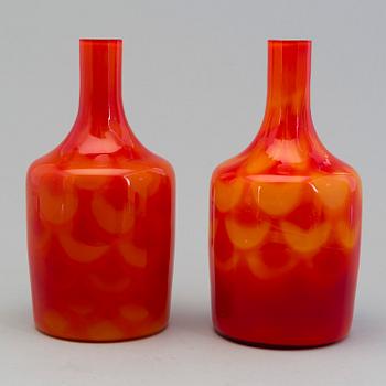 VASER, ett par, glas, Elme Glasbruk, 1960-tal.