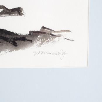 Gunnar Brusewitz, akvarell, signerad.