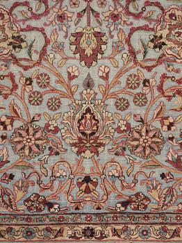 MATTO, a semi-antique silk Kashan relief (souf), ca 300 x 199,5 cm.