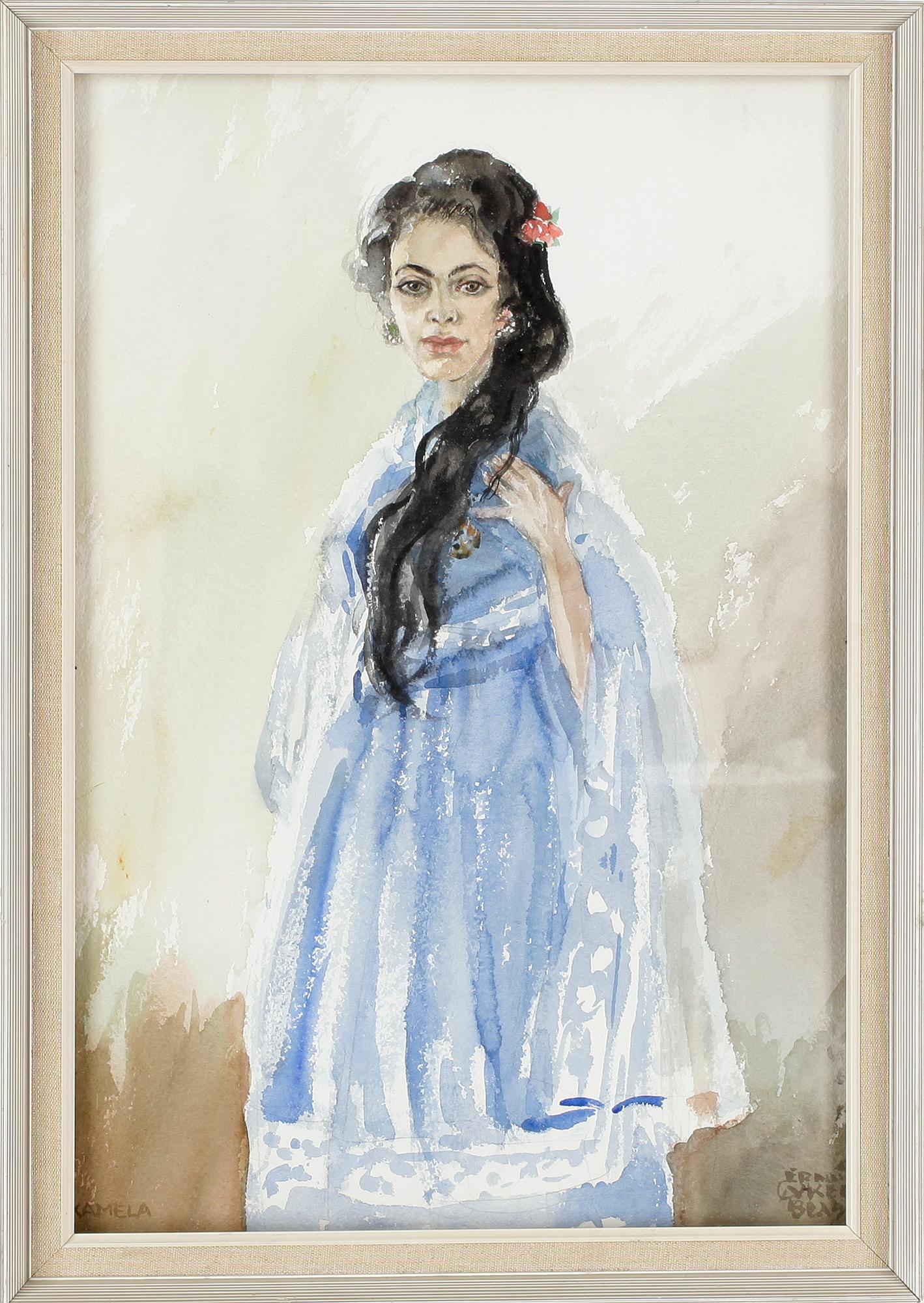 OKÄND KONSTNÄR, akvarell, otydligt signerad, tidigt 1900-tal.