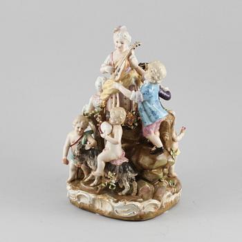 FIGURINGRUPP, porslin,  Meissenliknande märke, 1900-tal.