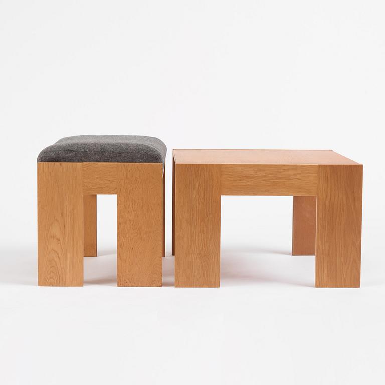 Uno & Östen Kristiansson, a pair of armchairs, an ottoman and a table model "Breda", Luxus, Vittsjö 1960s.