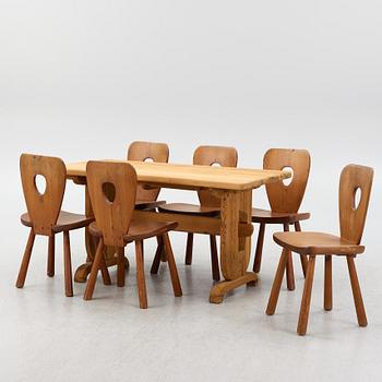 Bo Fjaestad, dining group, 7 pieces, 1950s.