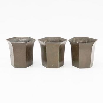 Just Andersen, cups, 3 pcs, Denmark, first half of the 20th century.