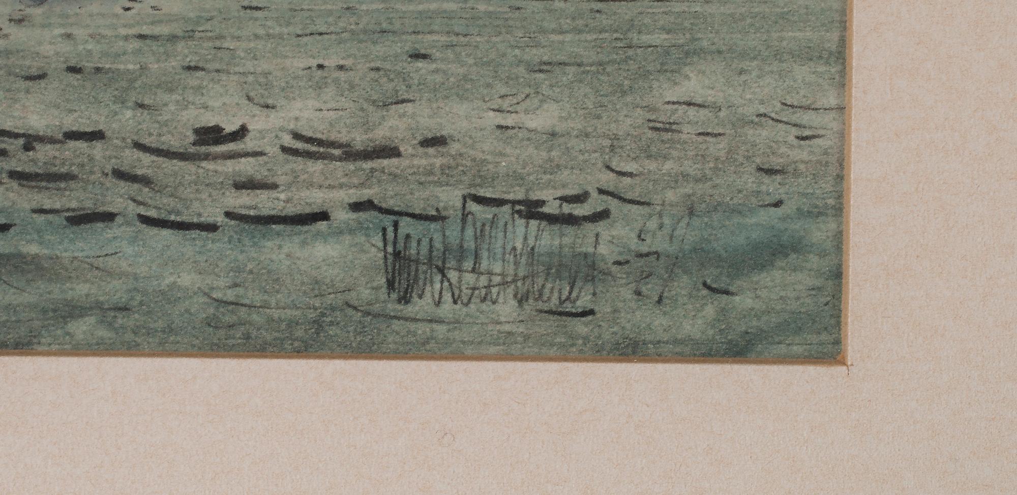 OKÄND KONSTNÄR, tusch och akvarell, otydlig signering.