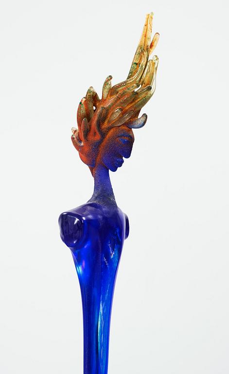 A Kjell Engman glass part sculpture group, Kosta Boda, Sweden 1997.