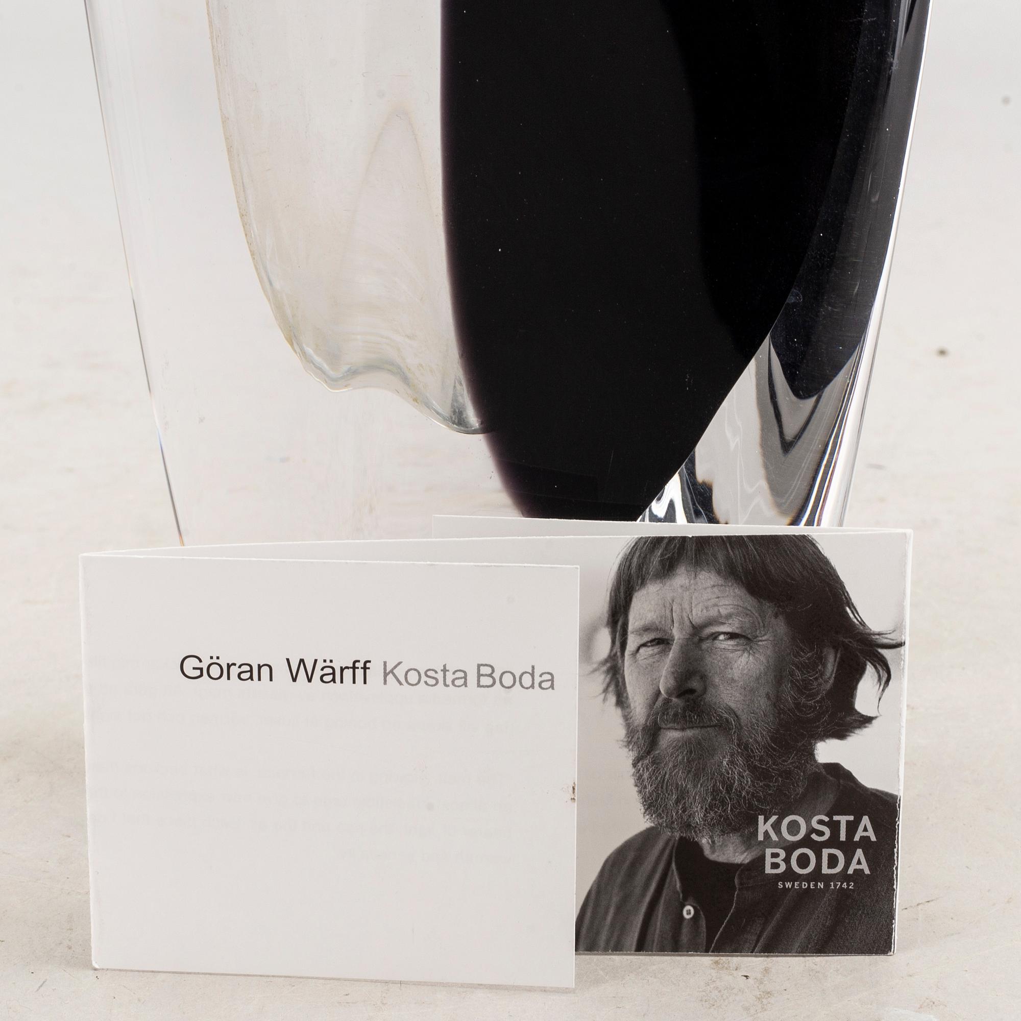Göran Wärff, vas signerad Kosta Boda glas.