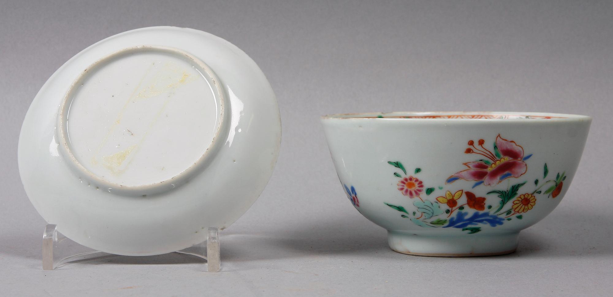 SKÅL samt FAT, porslin, Kina, 1700-tal.