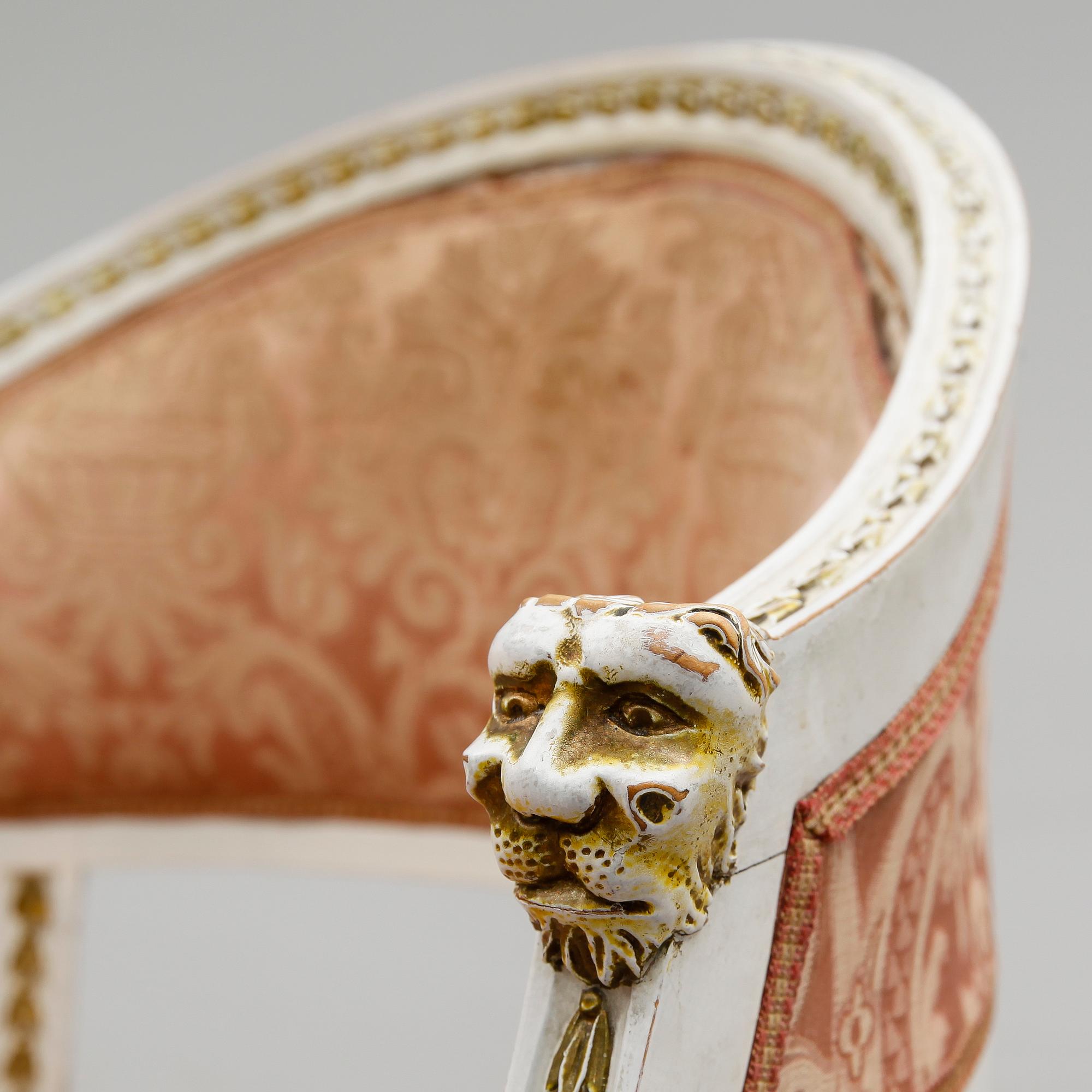 BALJFÅTÖLJER, 1 par, sengustaviansk stil, 1900-talets början.