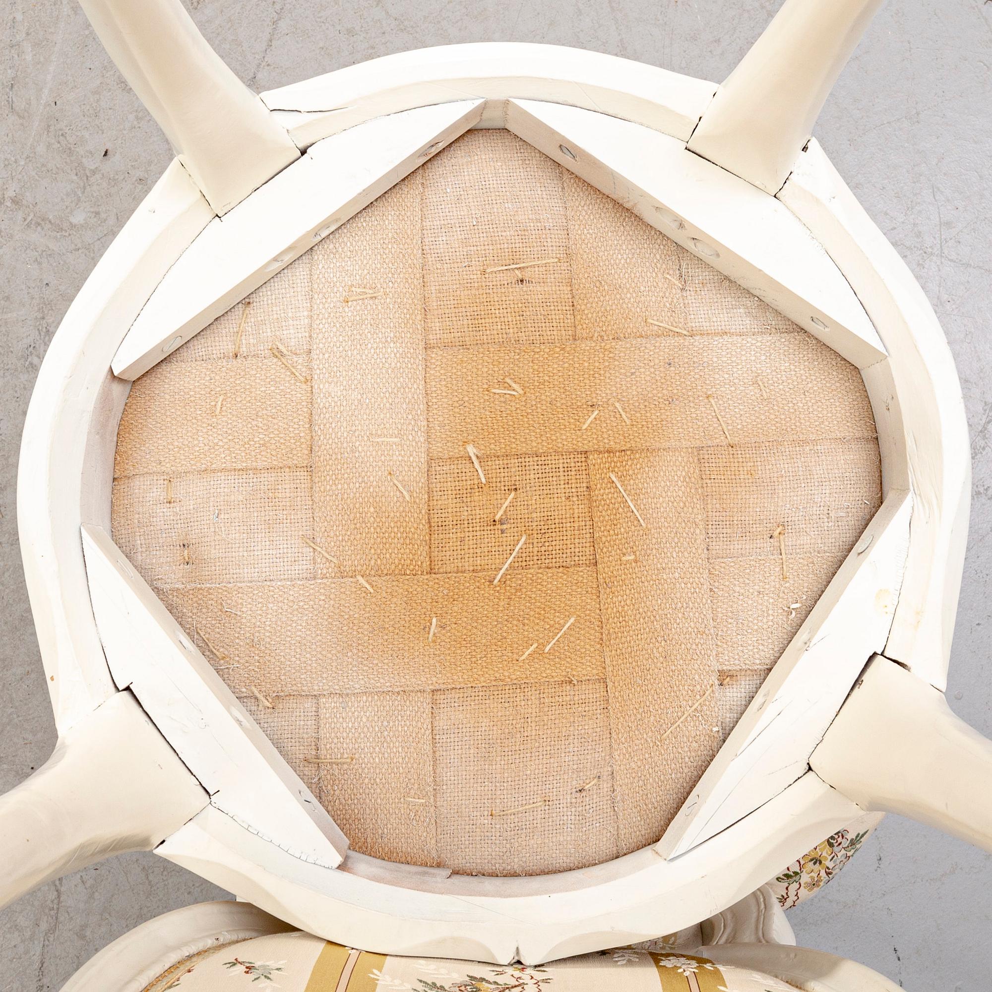 Stolar, sex stycken, rokoko 1700-talets mitt.