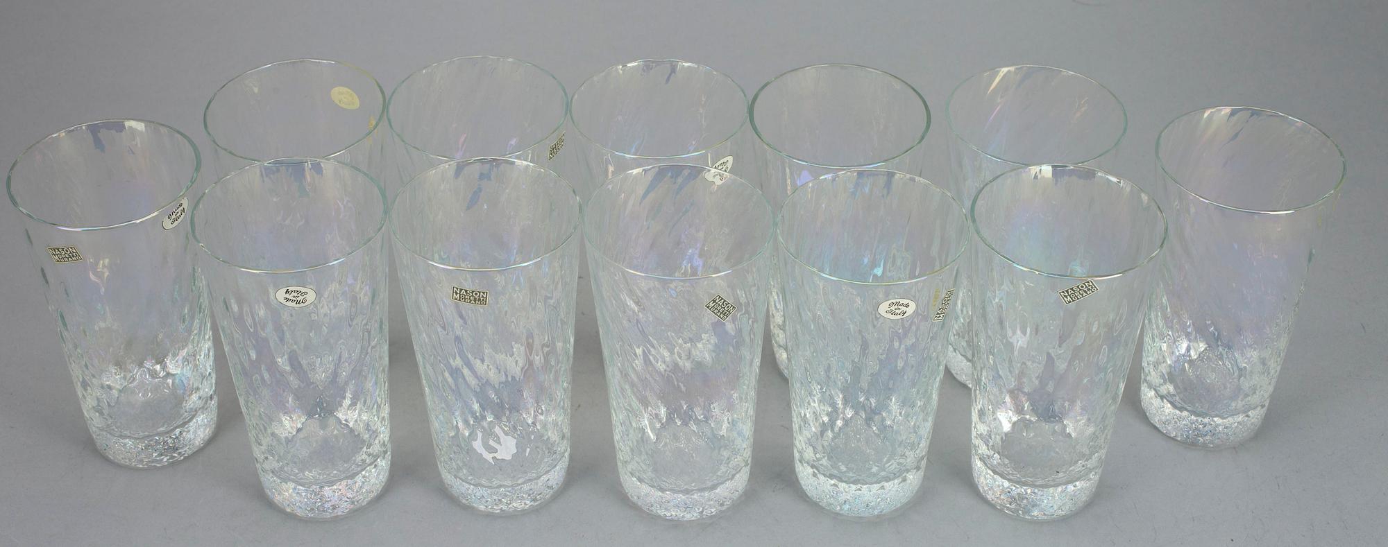 GLAS, 12 st, Nanson, Moretti Murano, Italien 1900-talets slut.