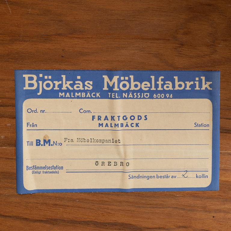 Sängbord, ett par, Björkås Möbelfabrik, Nässjö, 1950/60-tal.