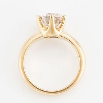 Ring, 18K gold with a round brilliant-cut diamond.