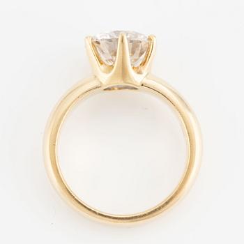 Ring, 18K gold with a round brilliant-cut diamond.