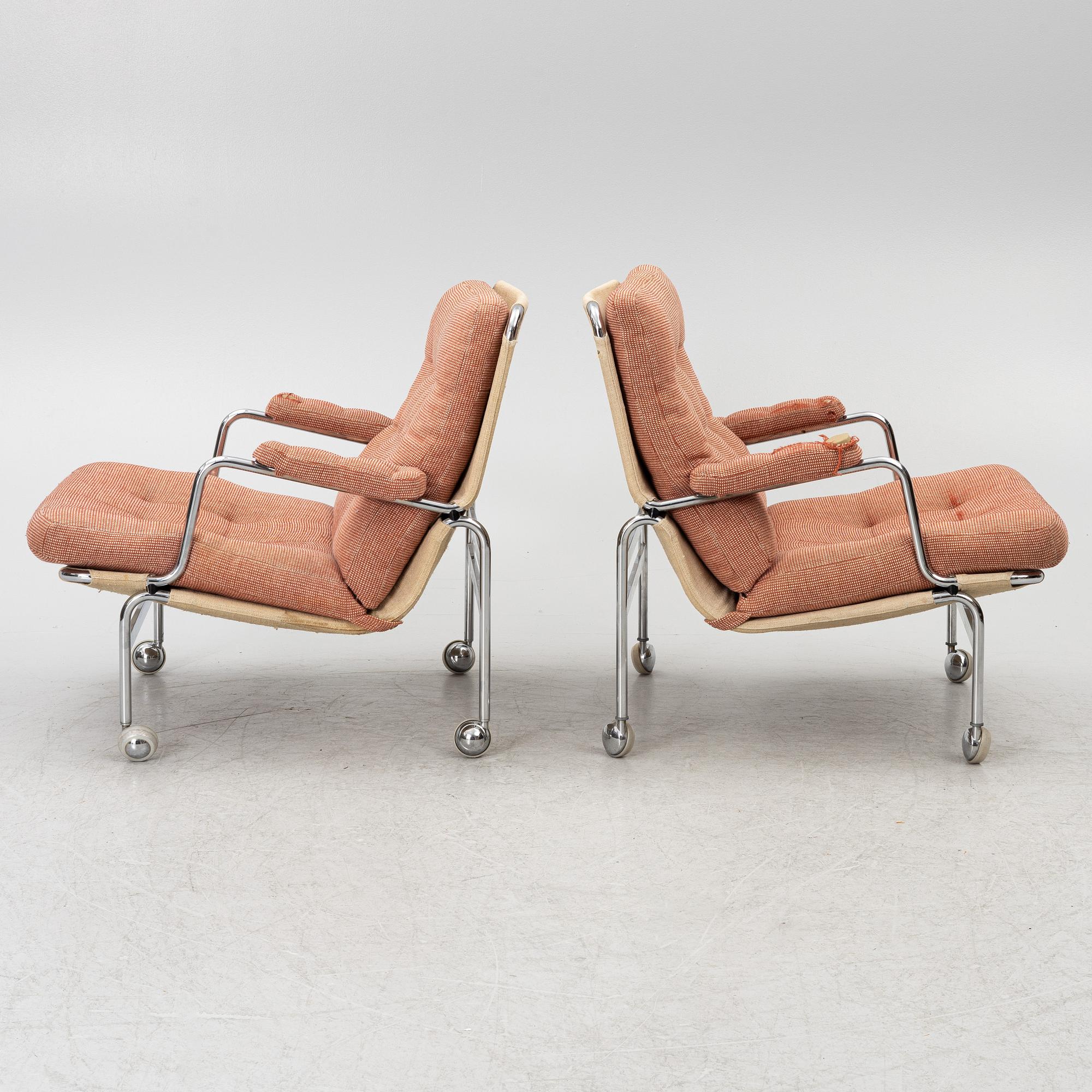 Bruno Mathsson, a pair of 'Karin' armchairs, Dux.