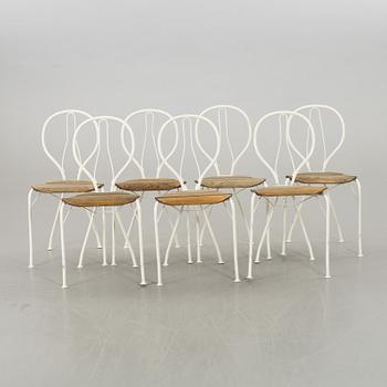 A SET OF 7 GARDEN CHAIR "PIA" BY TORE AHLSÉN FOR GÄRSNÄS.