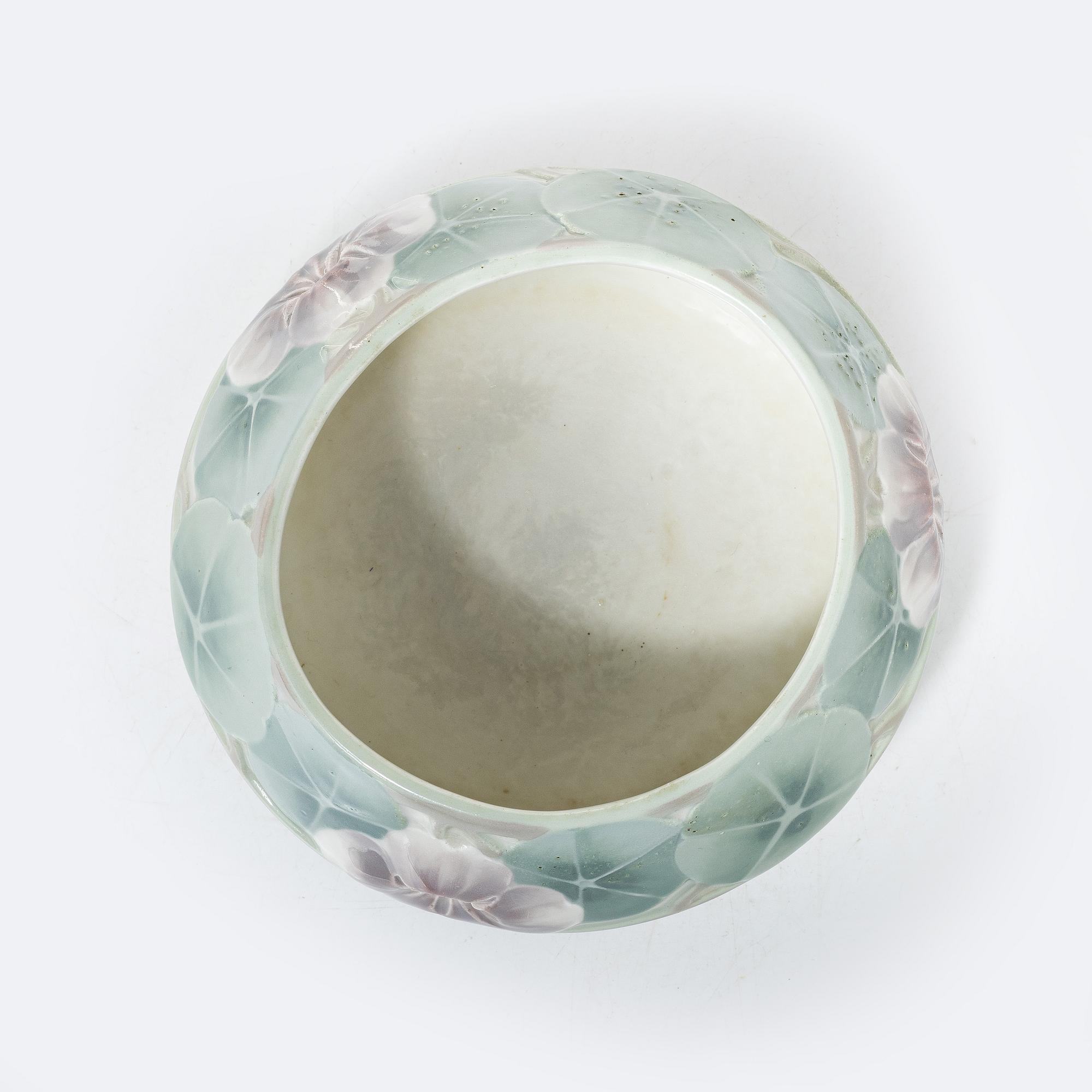 Hilma Persson-Hjelm, "Jössehärad", a porcelain figurine and an Art Nouveau bowl, Rörstrand, early 20th century.